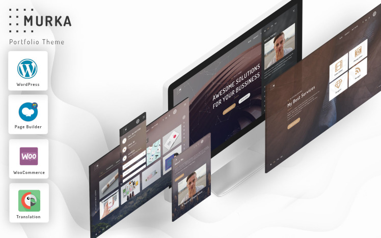 Murka Full Screen Personal Portfolio WordPress Theme