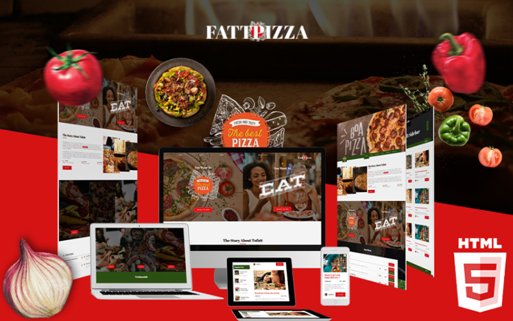 Template Htm5 Responsive Pizza Free Download Fattpizza | Pizza and Dinner HTML5 Website Template #104001