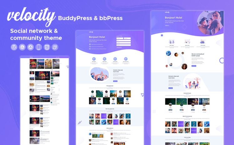 Velocity - BuddyPress & bbPress Community WordPress Theme #104263