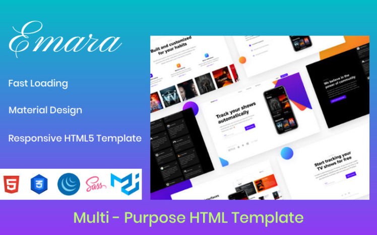 Emara - Responsive Multi-Purpose HTML Website Template #104701