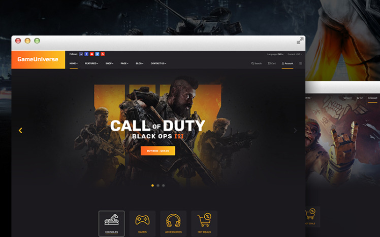 GameUniverse Game Store Shopify Theme #107571