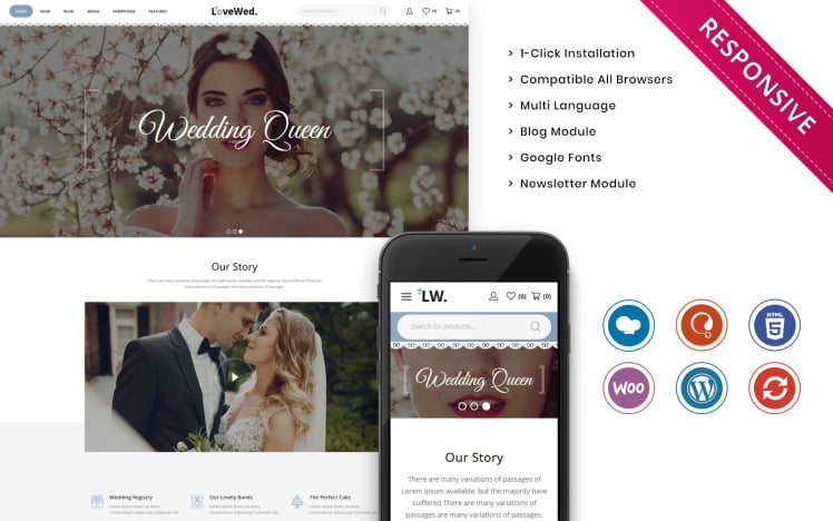 Lovewed The Wedding Store Responsive WooCommerce Theme
