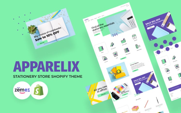 Apparelix Stationery Clean Shopify Theme