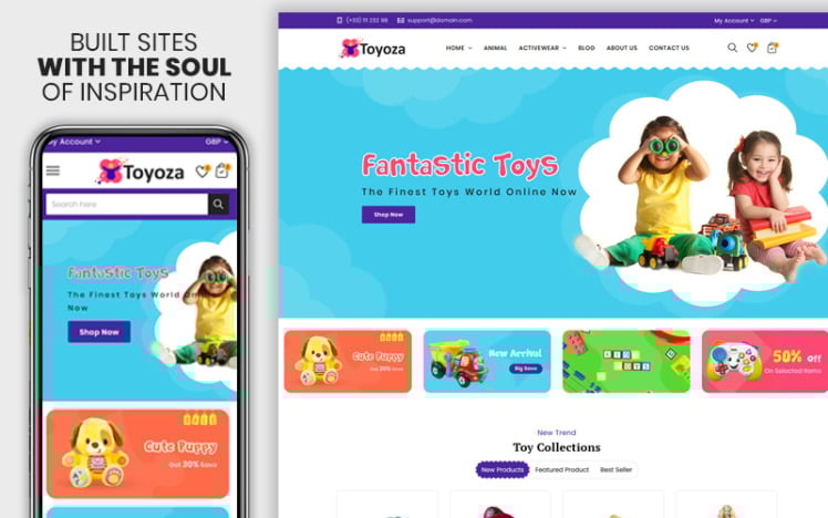 Toyoza The Kids toys store Shopify Theme