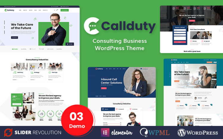 Callduty Consulting Ready to use Modern WordPress Elementor Theme