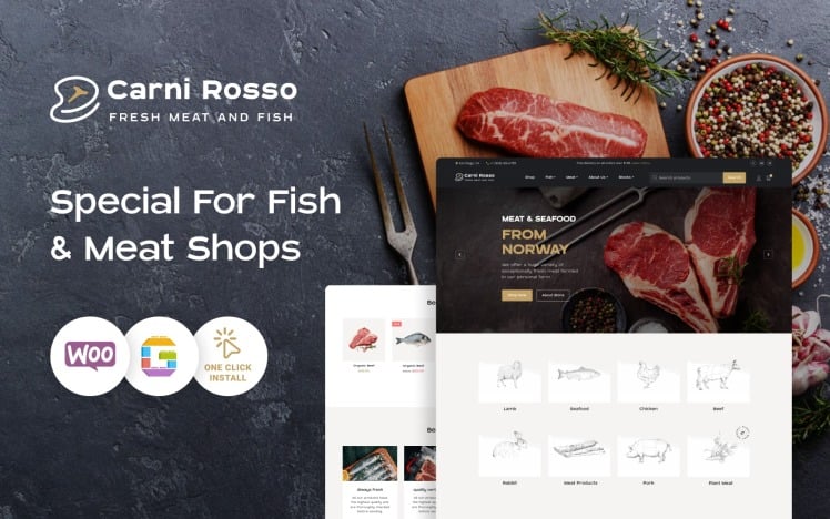 Fish and Meat WooCommerce Theme Carni Rosso