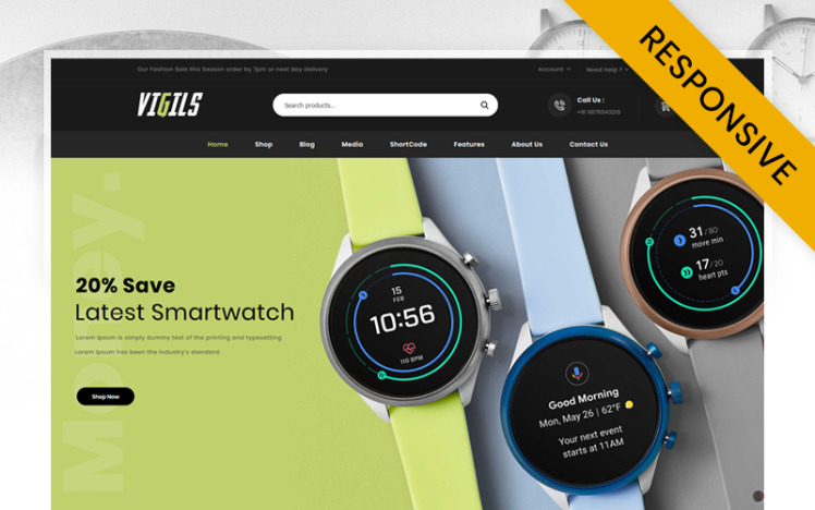 Vigils Smart Watch Store WooCommerce Theme