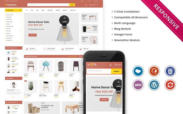 Faabric The Furniture Store Responsive WooCommerce Theme