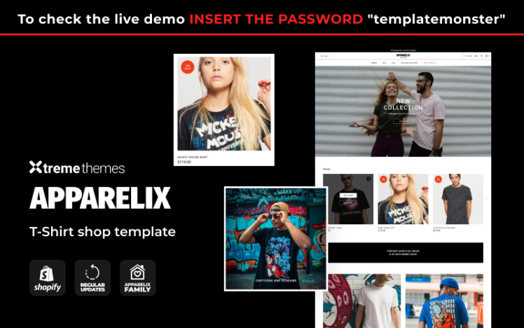 Apparelix T shirt Store Template Shopify Theme #123630