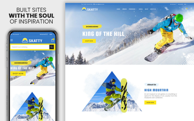 Skatty The Skateboard Responsive Premium Ecommerce Shopify Theme #136130