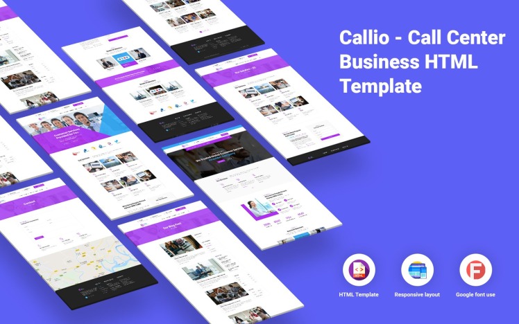 Call Me Website Callio - Call Center Business Website Template #142995