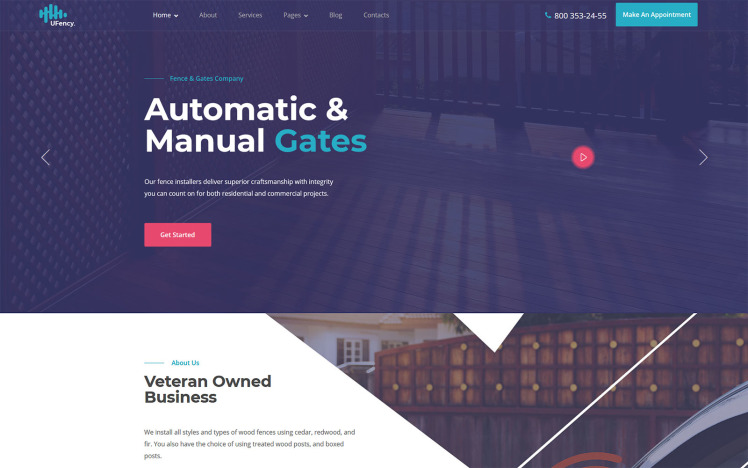 Ufency Fencing Gates and Carports WordPress Theme