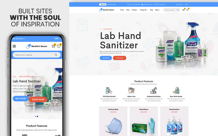 Medikit Bazar The Medicine Medical Equipments Premium Shopify Theme #145311
