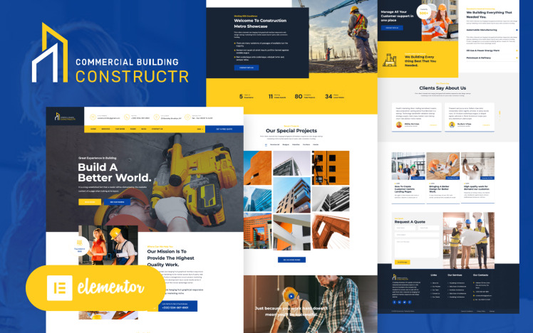 Constructr - Construction Industry WordPress Elementor Theme #153398