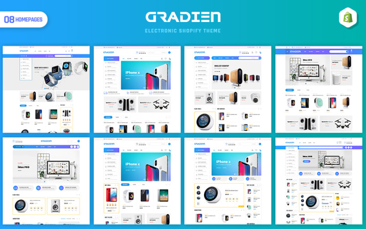 Gradien Electronics Warehouse Shopify Theme #154102