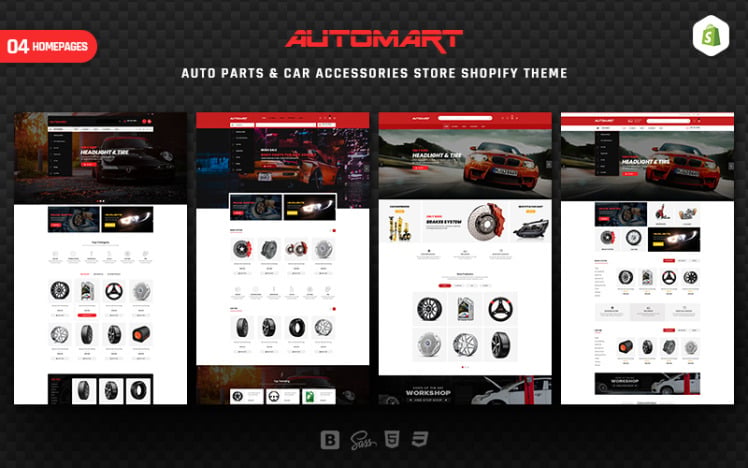 AutoMart Auto Parts Car Accessories Shopify Theme #157404