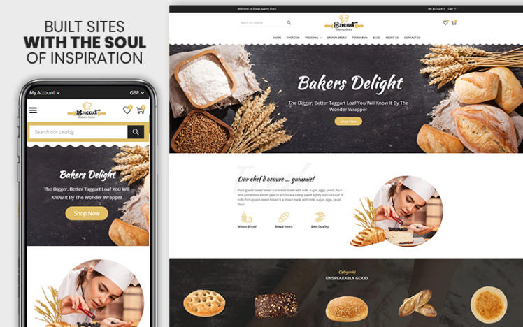 Bread Bakery The Bread Bakery Food Premium Shopify Theme #161037