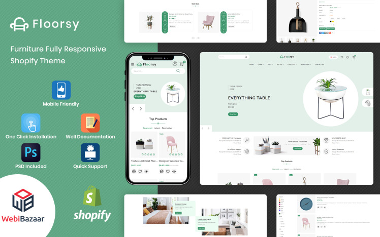 Floorsy Responsive Furniture Shopify Theme #161898