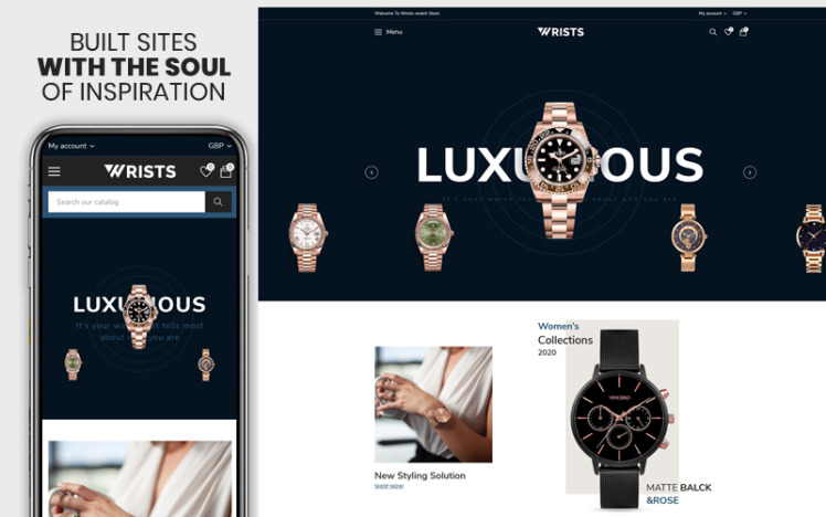 Wrists The watch Smartwatch Premium Shopify Theme #162400