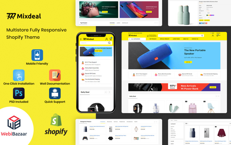 Mixdeal Minimal Modern Shopify Theme #164456