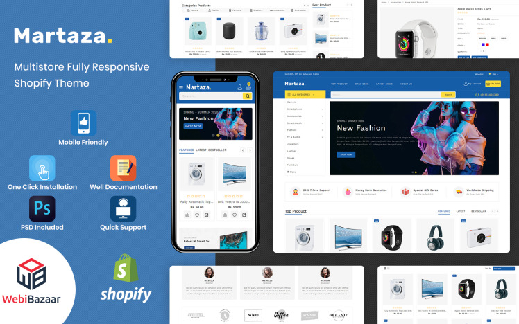 Martaza Multipurpose Modern Shopify Theme #165526