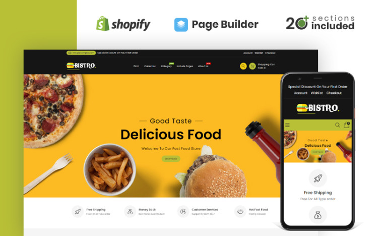 Bistro Food Store Shopify Theme #173761