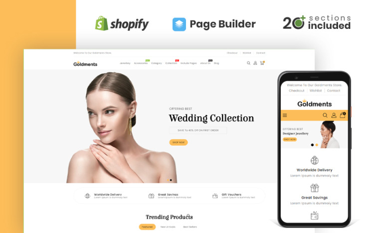 Goldments Jewellery Store Shopify Theme OS #175276
