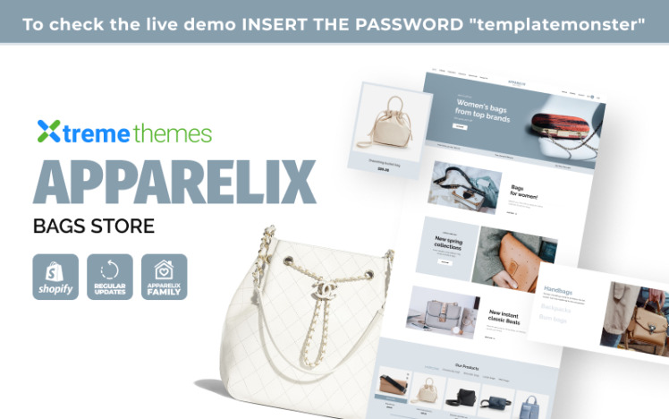 Apparelix Bags Store Shopify Theme #175490
