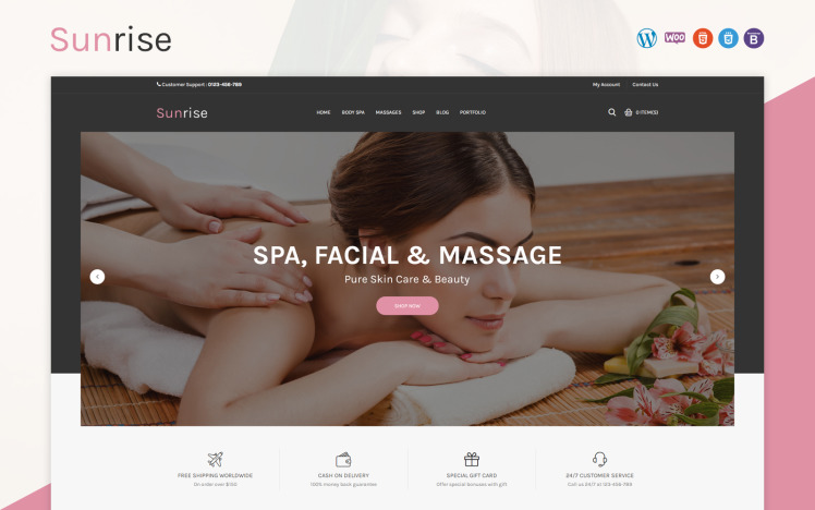 Sunrise Responsive WooCommerce Template