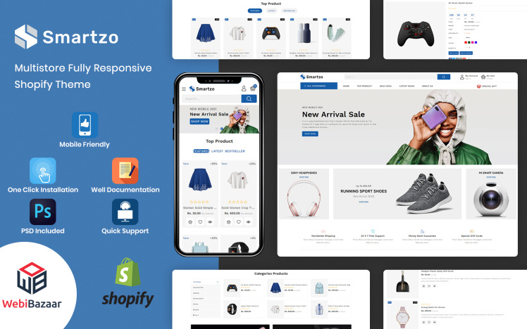 Smartzo Premium Multi Purpose Shopify Template #178488
