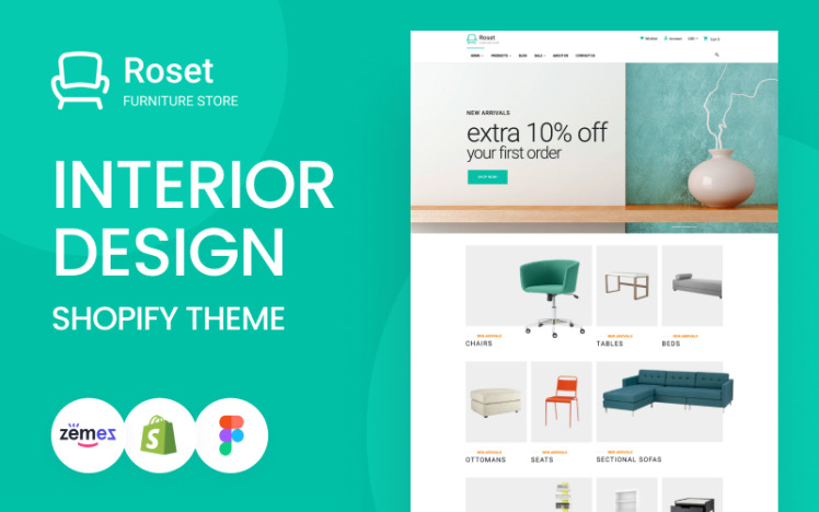Roset Responsive Furniture and Interior Design Shopify Theme