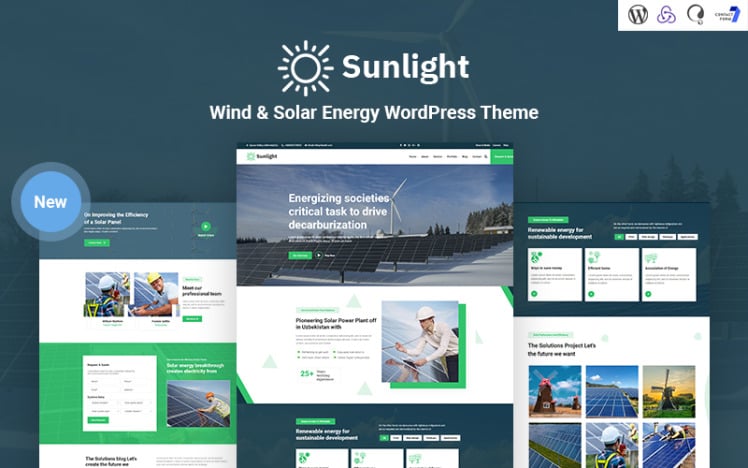 Sunlight Wind and Solar Energy Responsive WordPress Theme