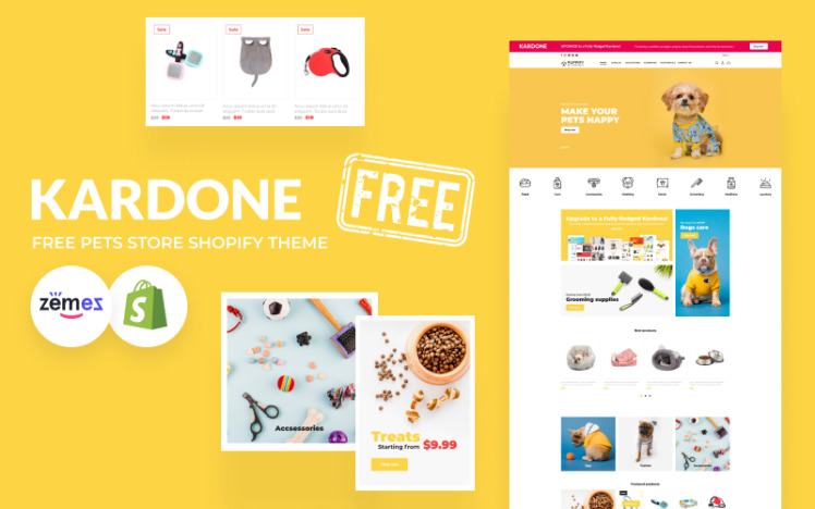 Kardone Free Pets Store Theme Shopify Template #183848