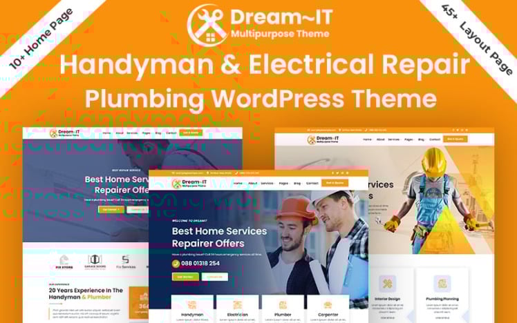 DreamIT Handyman Electrician amp Plumbing Repair WordPress Theme