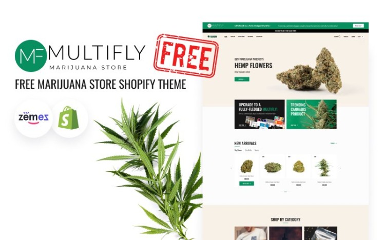 Multifly Free Medical Marijuana Store Shopify theme #184735