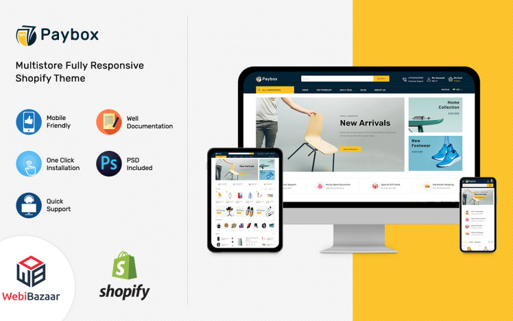 Paybox Multi Purpose Electronic Shopify Theme #185177