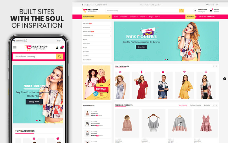 Greatshop The clothing Fashion Premium Shopify Theme #186320