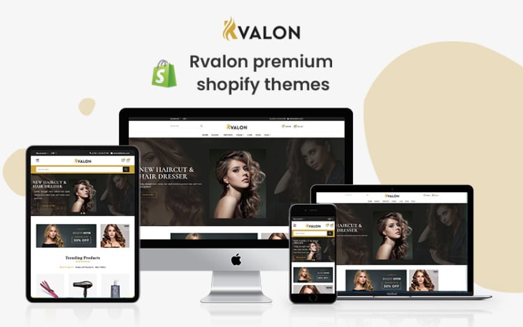 Rvalon The Hair Salon Accessories Multistore Responsive Shopify Theme #186432