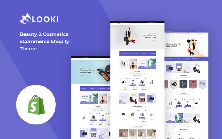 Looki Beauty Cosmetics eCommerce Shopify Theme #187470