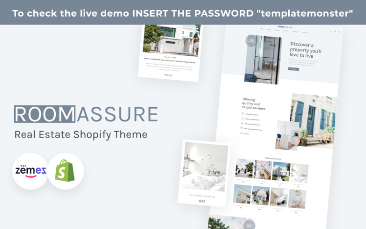 RoomAssure Shopify for Real Estate Company Theme #187626