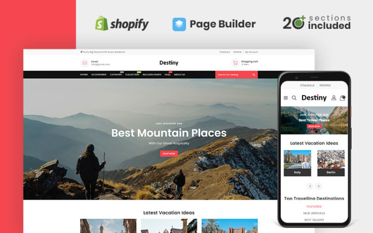 Destiny Travel Accessories Store Shopify Theme #188459