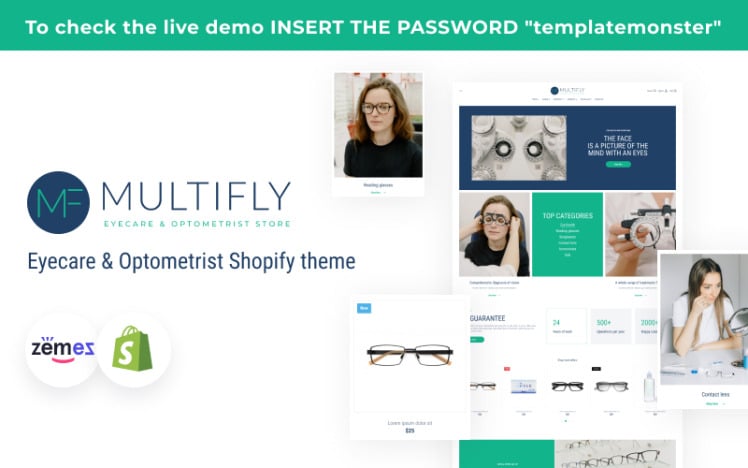 Multifly Eyecare Optometrist Shopify theme #189313