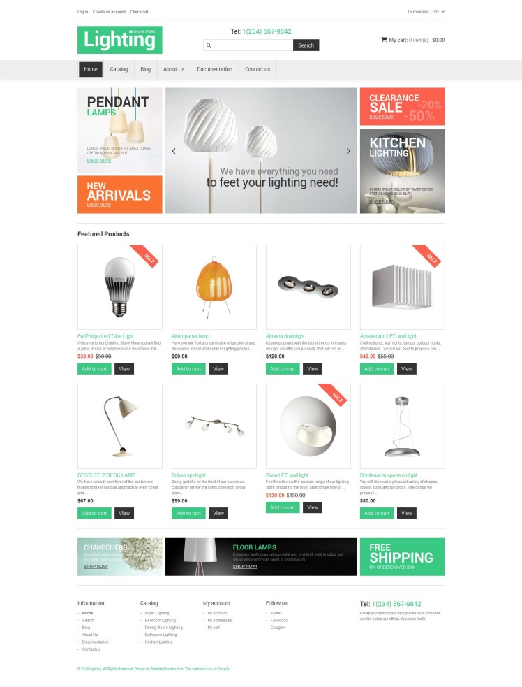 Free Interior Design Responsive Shopify Theme #190230