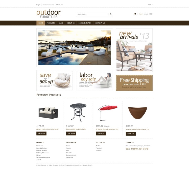 Free Shopify Furniture Website Theme #190233
