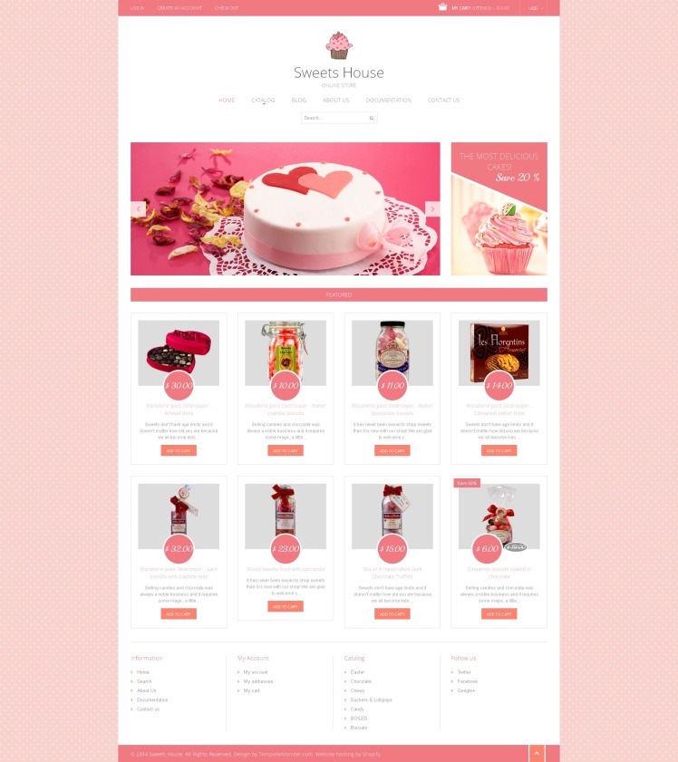 Free Sweet Shop Responsive Shopify Theme #190234