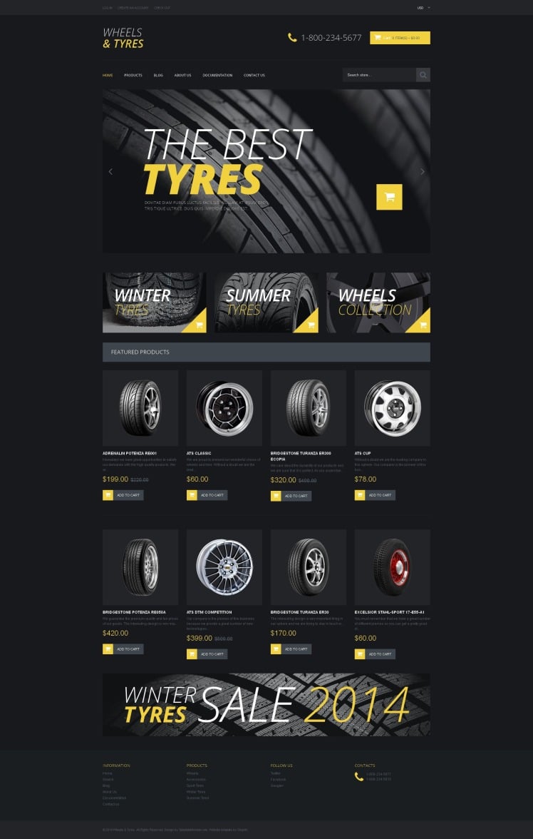 Free Wheels Tires Responsive Shopify Theme #190236
