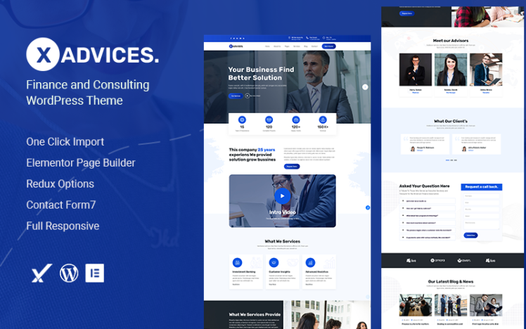 Xadvices Finance and Consulting WordPress Theme