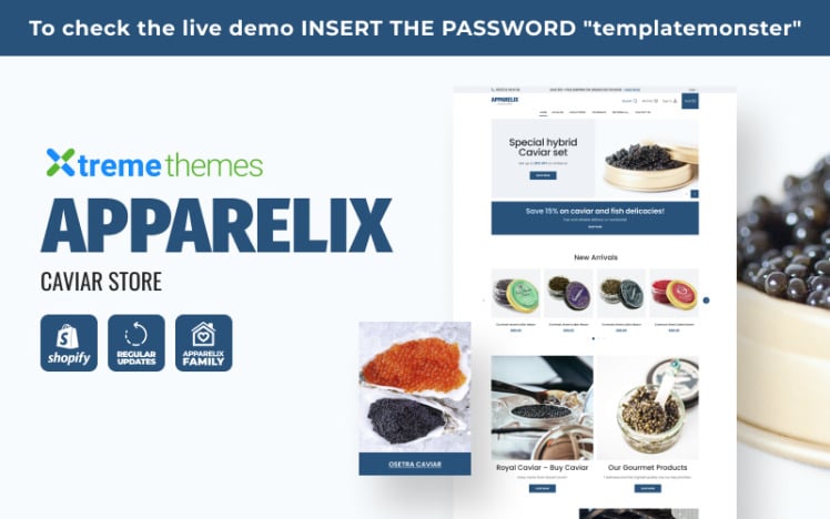 Apparelix Caviar Store Shopify Theme #191351