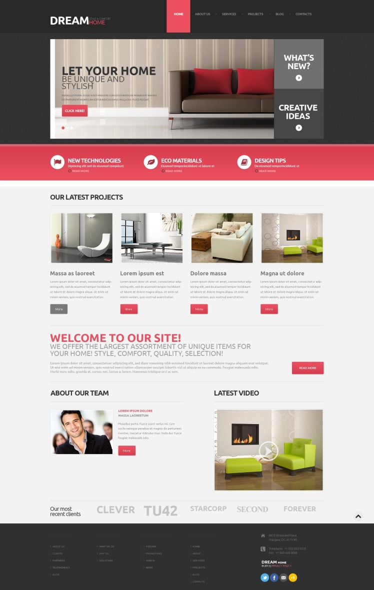 Free Interior Design Responsive WordPress Theme #192360