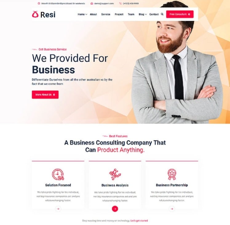 Resi - Business And Agency HTML Web template #194266